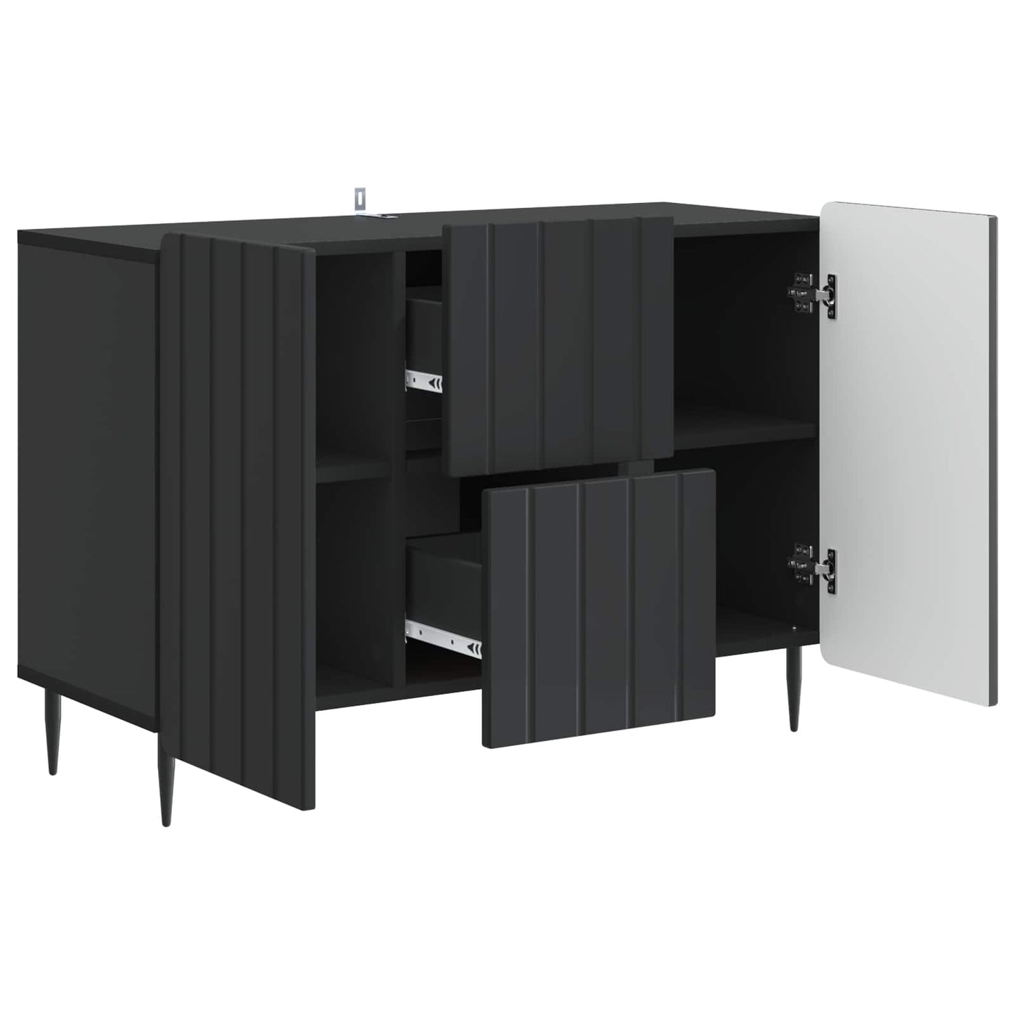 vidaXL Sideboard with Drawer Black 89 x 34.5 x 62 cm Engineered Wood
