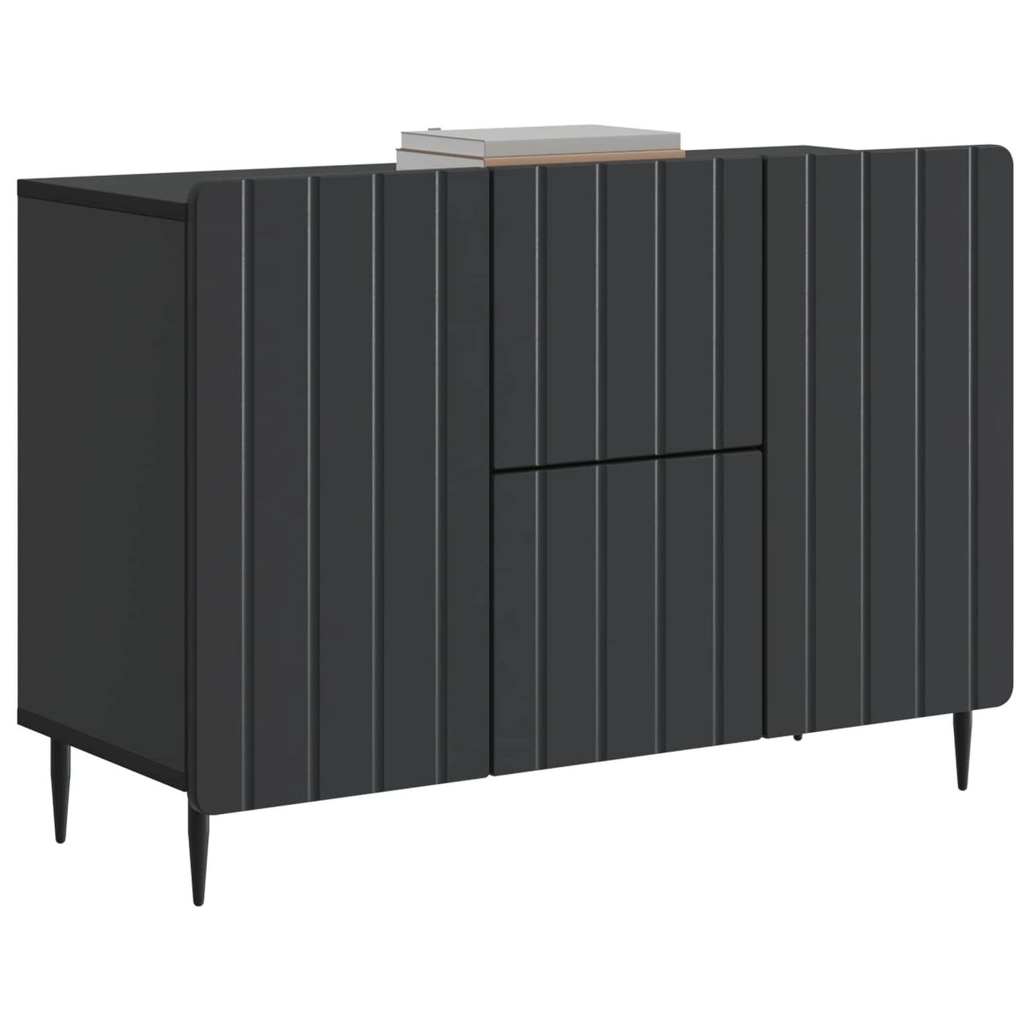 vidaXL Sideboard with Drawer Black 89 x 34.5 x 62 cm Engineered Wood