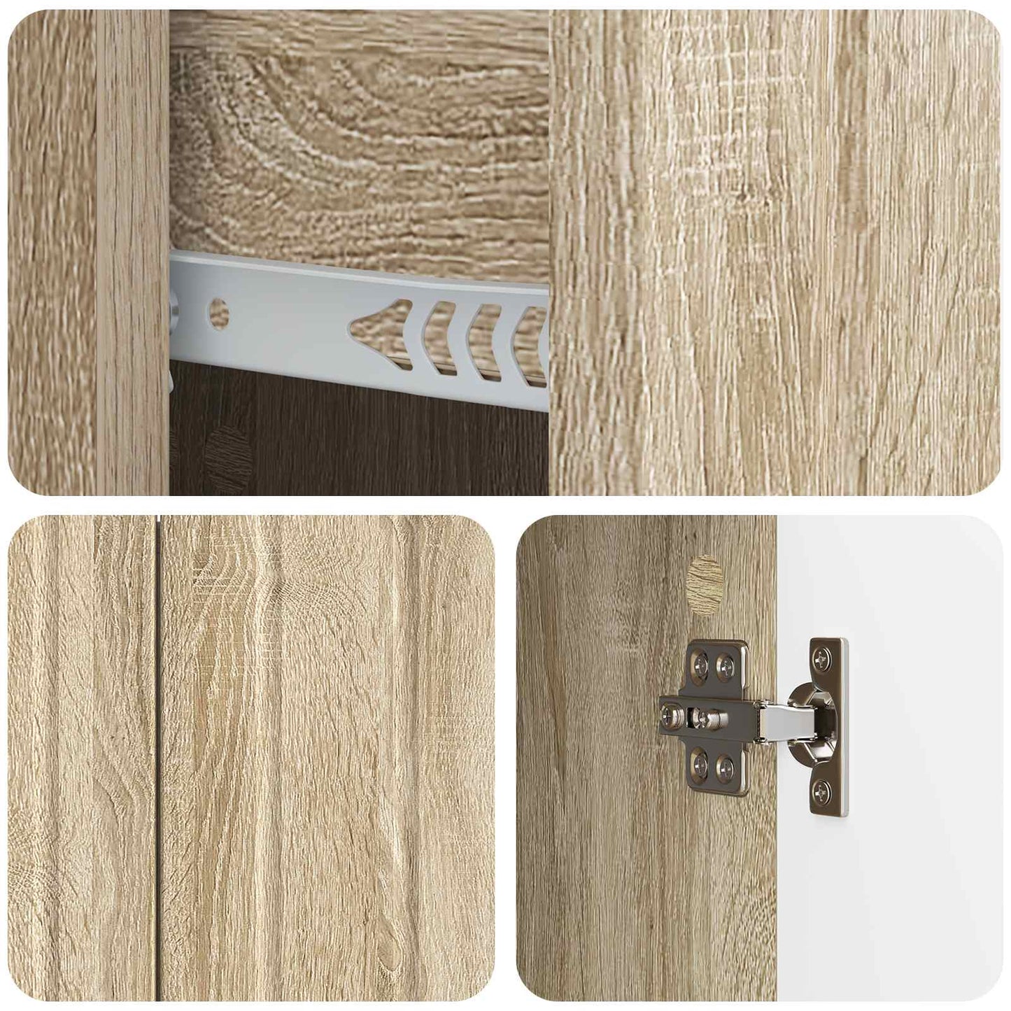 vidaXL Sideboard Sonoma Oak 89 x 34.5 x 62 cm Engineered Wood