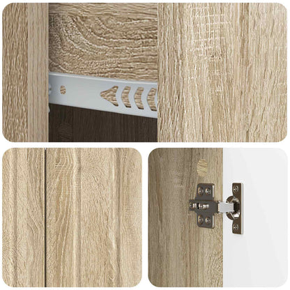 vidaXL Sideboard Sonoma Oak 89 x 34.5 x 62 cm Engineered Wood