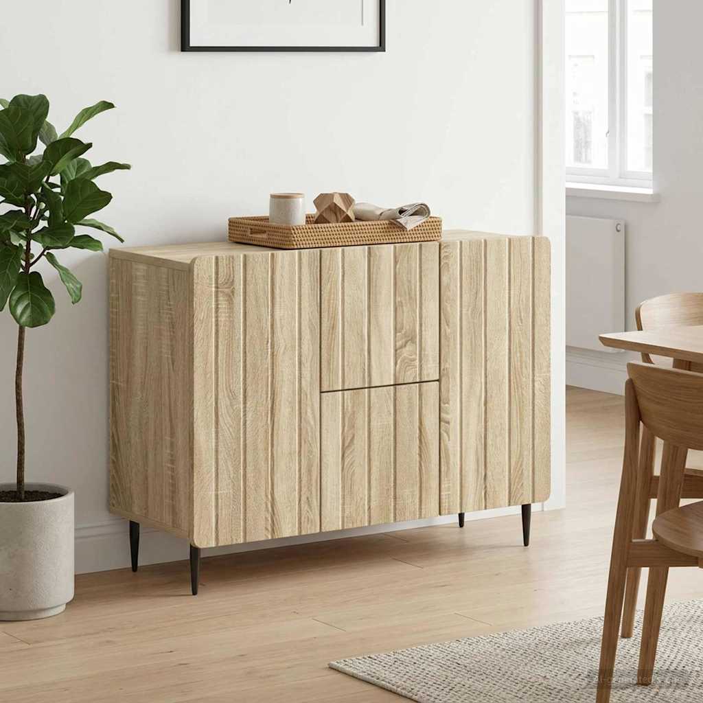vidaXL Sideboard Sonoma Oak 89 x 34.5 x 62 cm Engineered Wood