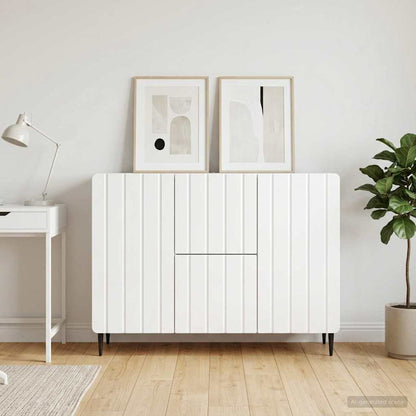 vidaXL Sideboard High Gloss White 89 x 34.5 x 62 cm Engineered Wood