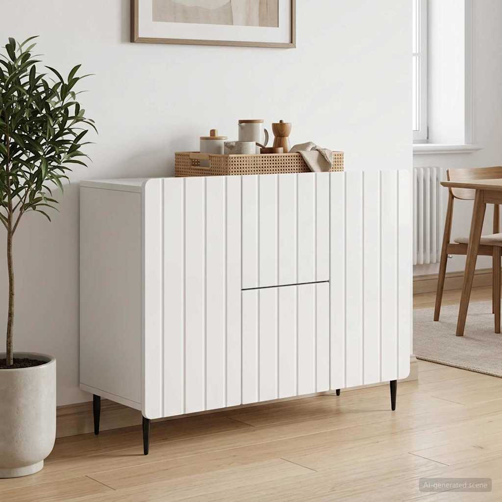 vidaXL Sideboard High Gloss White 89 x 34.5 x 62 cm Engineered Wood