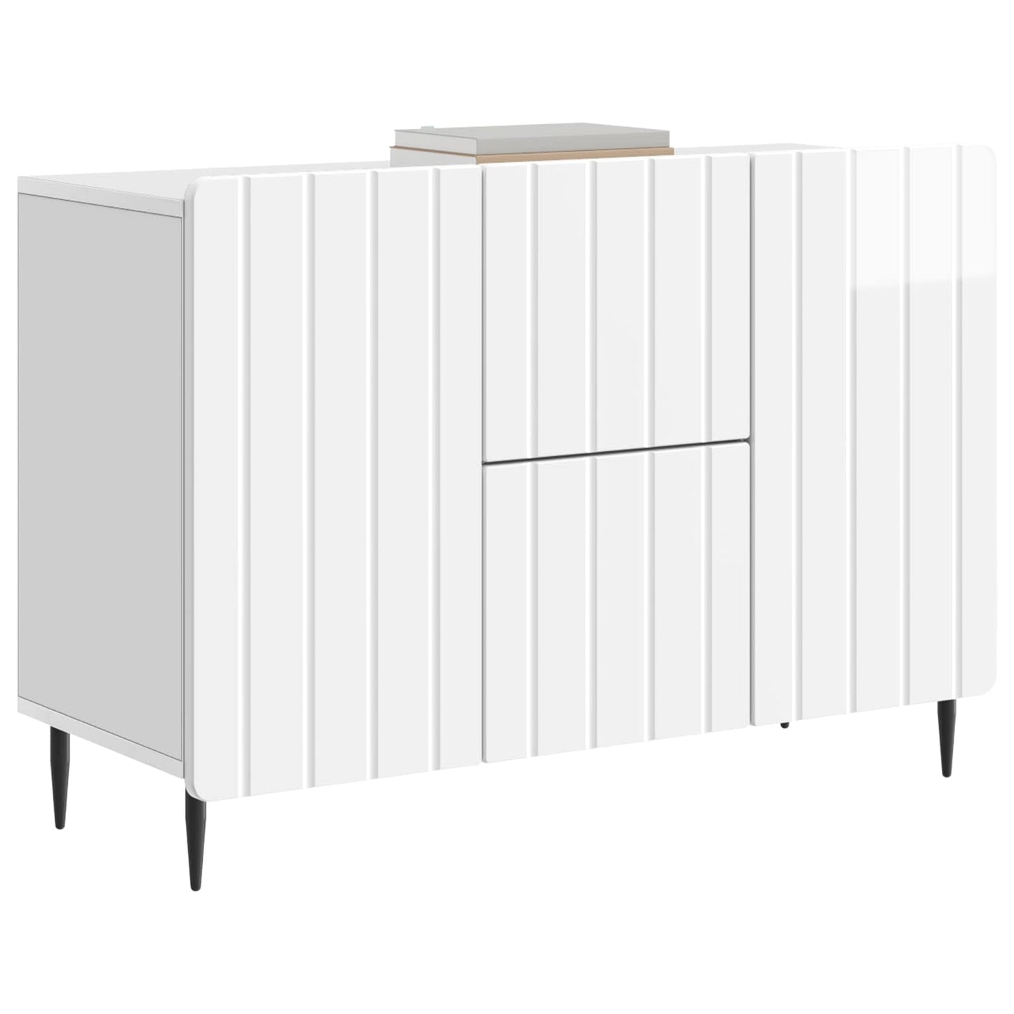 vidaXL Sideboard High Gloss White 89 x 34.5 x 62 cm Engineered Wood