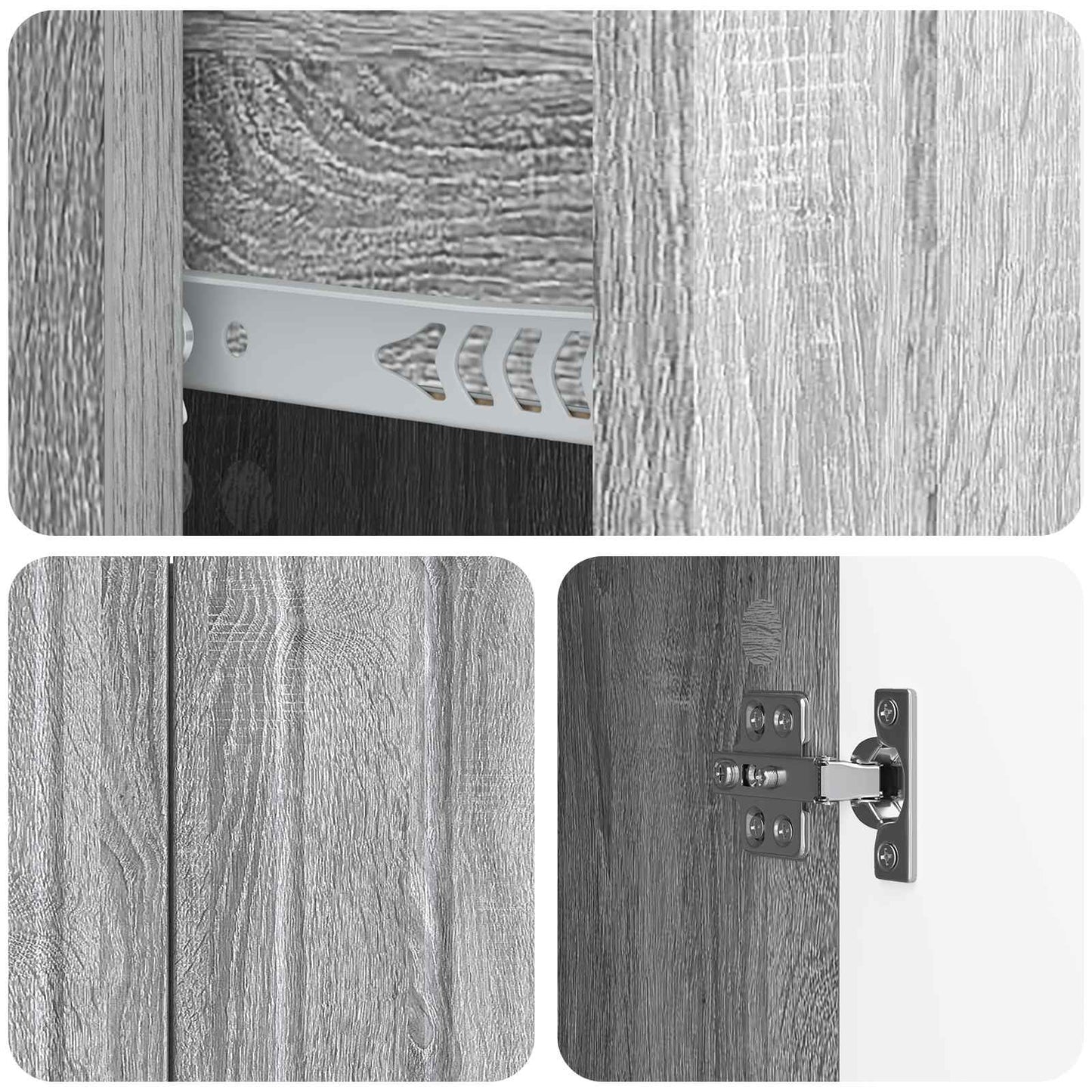 vidaXL Sideboard Grey Sonoma 89 x 34.5 x 62 cm Engineered Wood