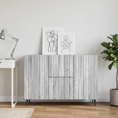 vidaXL Sideboard Grey Sonoma 89 x 34.5 x 62 cm Engineered Wood