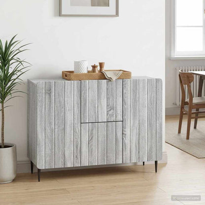 vidaXL Sideboard Grey Sonoma 89 x 34.5 x 62 cm Engineered Wood