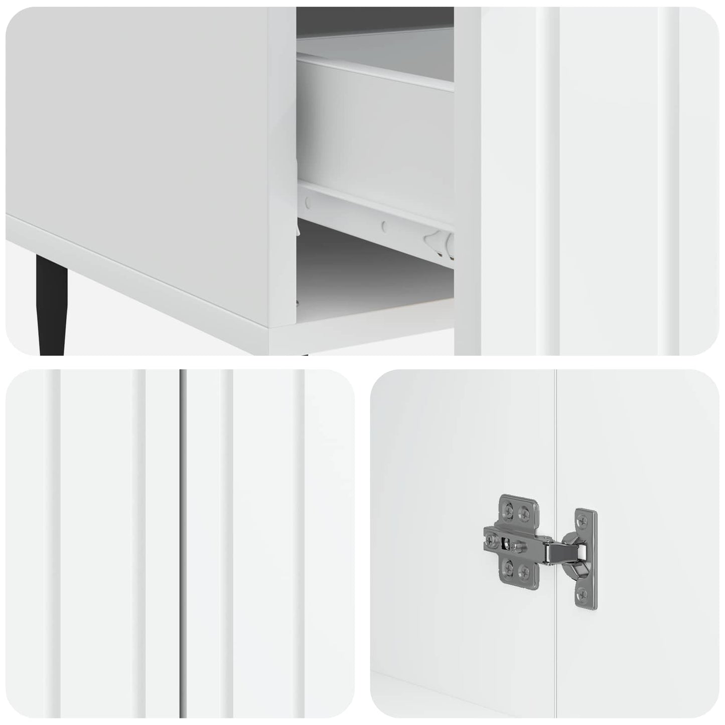 vidaXL Sideboard with Drawer White 66 x 34.5 x 97 cm Engineered Wood