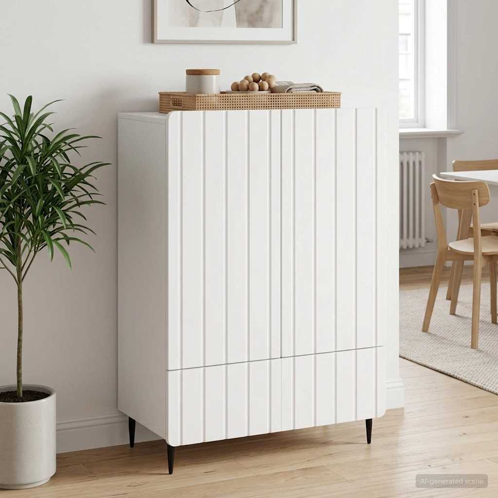 vidaXL Sideboard with Drawer White 66 x 34.5 x 97 cm Engineered Wood