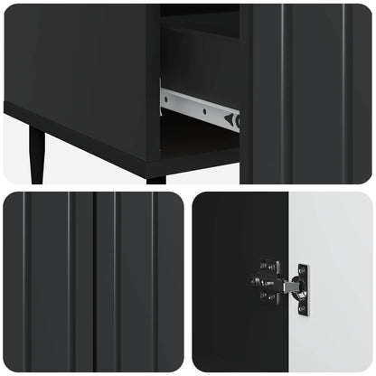 vidaXL Sideboard with Drawer Black 66 x 34.5 x 97 cm Engineered Wood