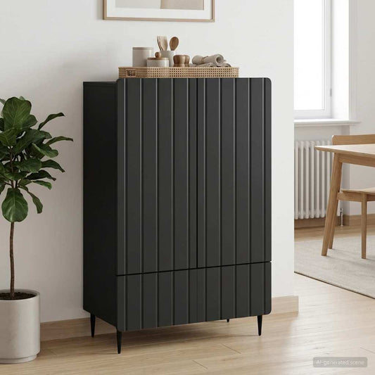 vidaXL Sideboard with Drawer Black 66 x 34.5 x 97 cm Engineered Wood