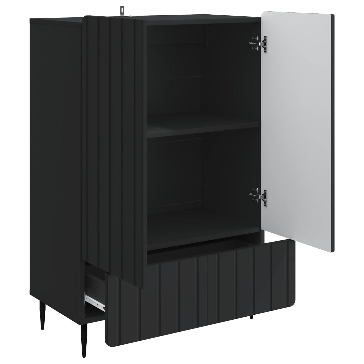 vidaXL Sideboard with Drawer Black 66 x 34.5 x 97 cm Engineered Wood