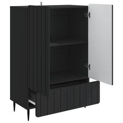 vidaXL Sideboard with Drawer Black 66 x 34.5 x 97 cm Engineered Wood
