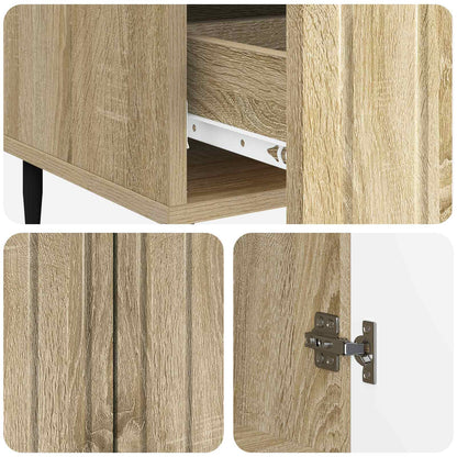 vidaXL Sideboard Sonoma Oak 66 x 34.5 x 97 cm Engineered Wood