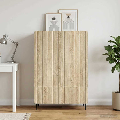 vidaXL Sideboard Sonoma Oak 66 x 34.5 x 97 cm Engineered Wood