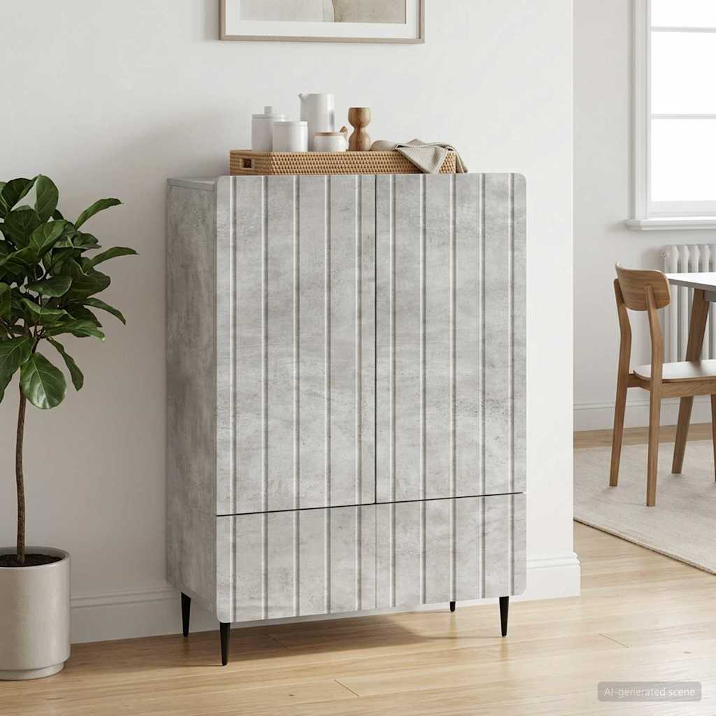 vidaXL Sideboard Concrete Grey 66 x 34.5 x 97 cm Engineered Wood