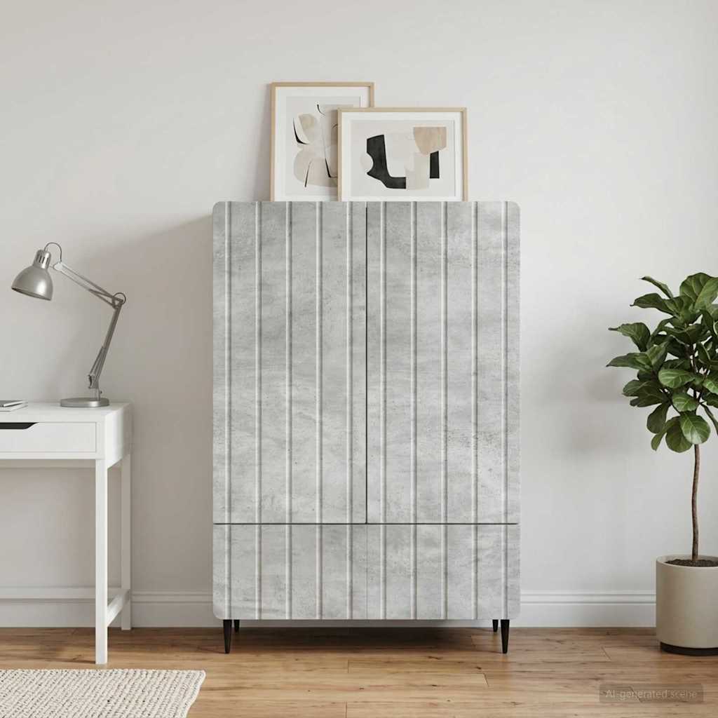 vidaXL Sideboard Concrete Grey 66 x 34.5 x 97 cm Engineered Wood