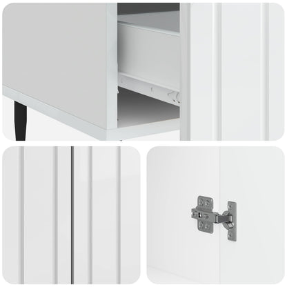 vidaXL Sideboard High Gloss White 66 x 34.5 x 97 cm Engineered Wood