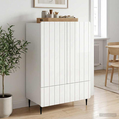vidaXL Sideboard High Gloss White 66 x 34.5 x 97 cm Engineered Wood