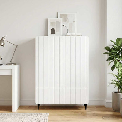 vidaXL Sideboard High Gloss White 66 x 34.5 x 97 cm Engineered Wood