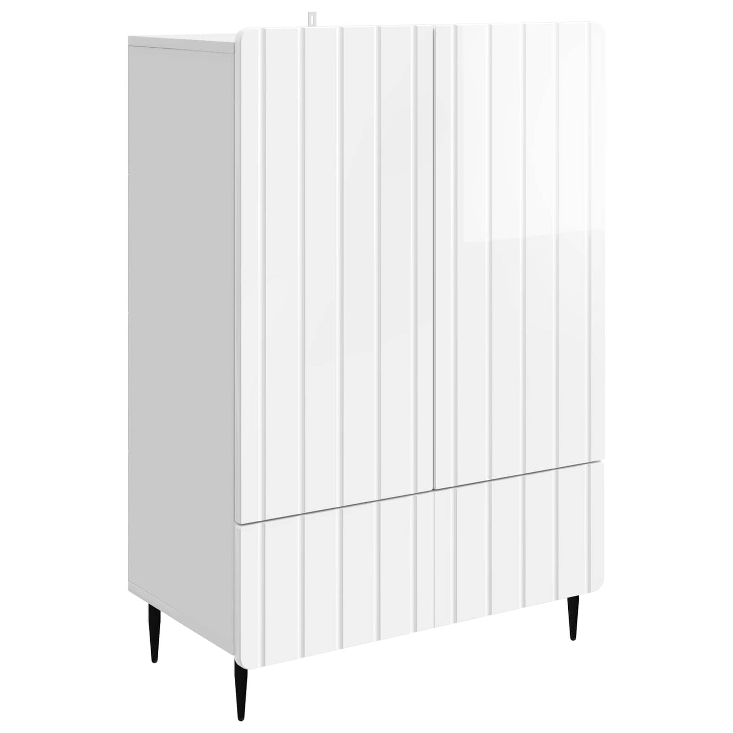 vidaXL Sideboard High Gloss White 66 x 34.5 x 97 cm Engineered Wood