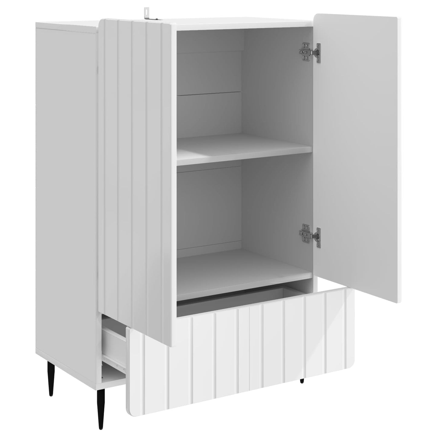 vidaXL Sideboard High Gloss White 66 x 34.5 x 97 cm Engineered Wood