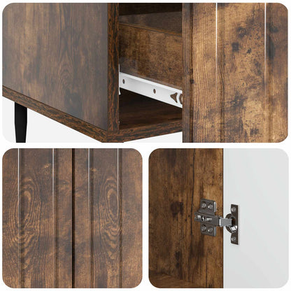 vidaXL Sideboard Smoked Oak 66 x 34.5 x 97 cm Engineered Wood