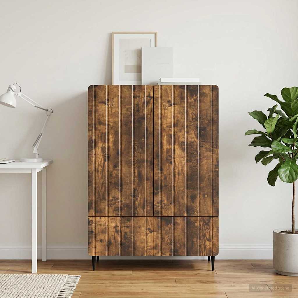vidaXL Sideboard Smoked Oak 66 x 34.5 x 97 cm Engineered Wood