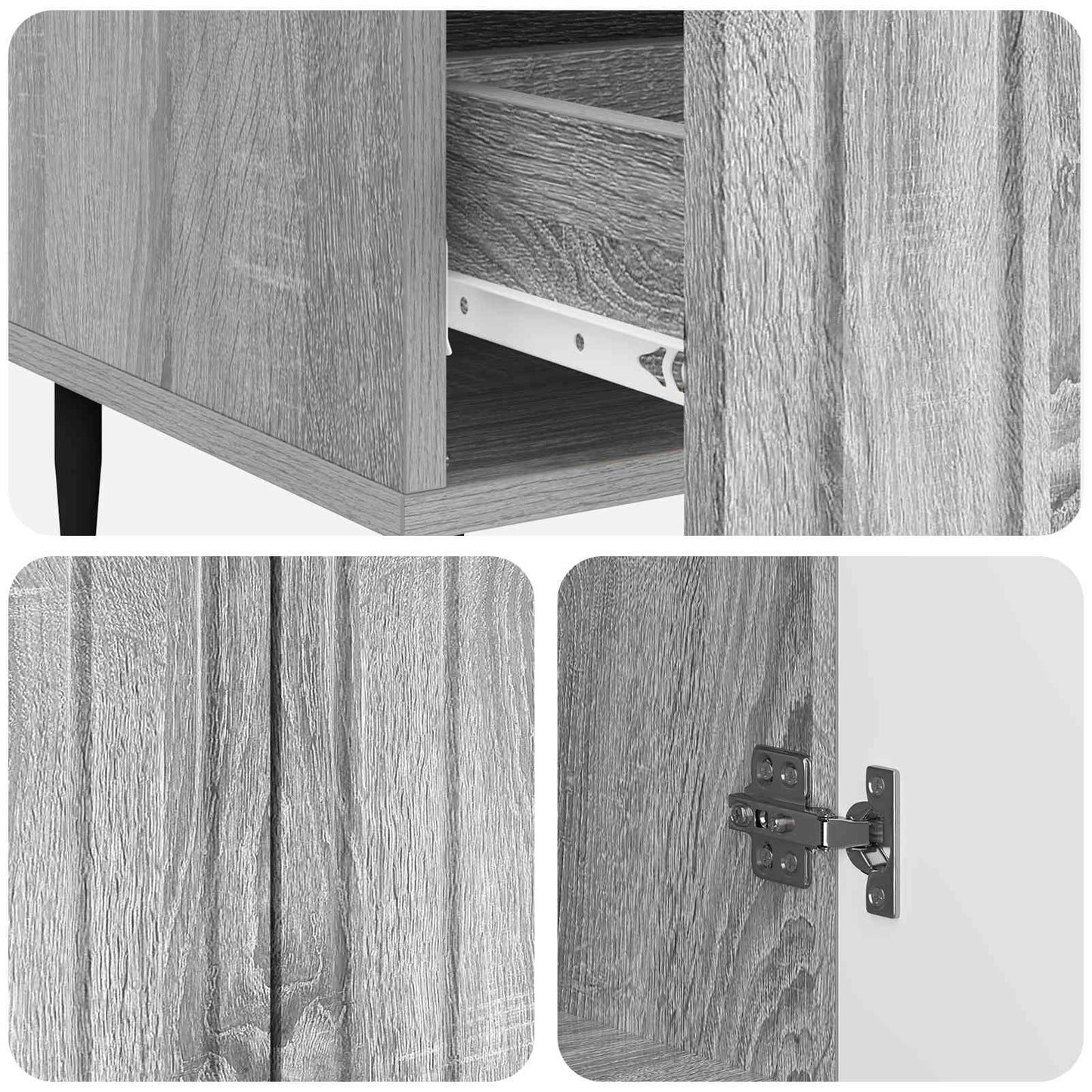 vidaXL Sideboard Grey Sonoma 66 x 34.5 x 97 cm Engineered Wood