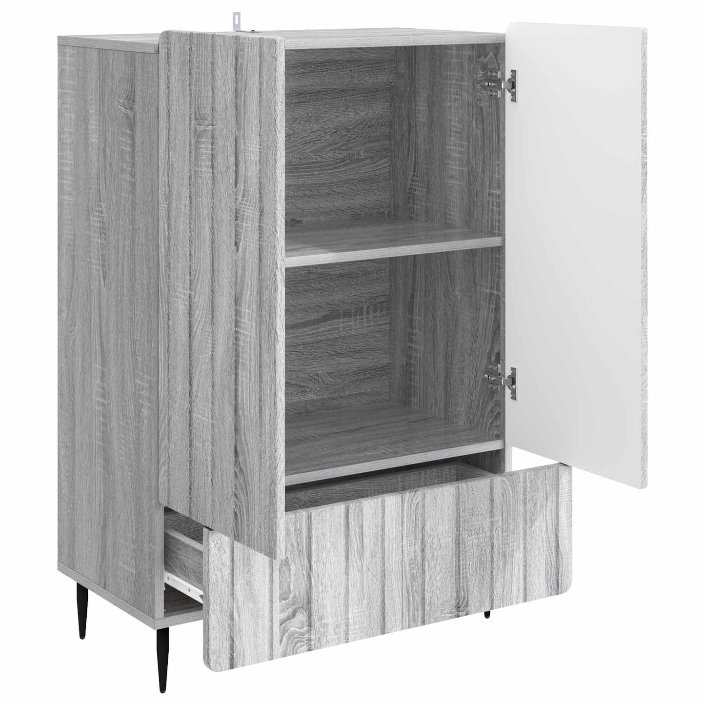 vidaXL Sideboard Grey Sonoma 66 x 34.5 x 97 cm Engineered Wood