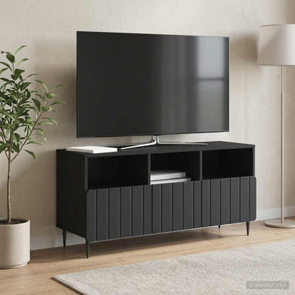 vidaXL TV Cabinet with Drawer Black 102 x 34.5 x 50 cm Engineered Wood