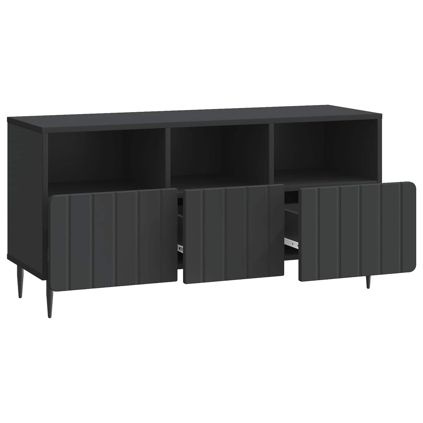 vidaXL TV Cabinet with Drawer Black 102 x 34.5 x 50 cm Engineered Wood