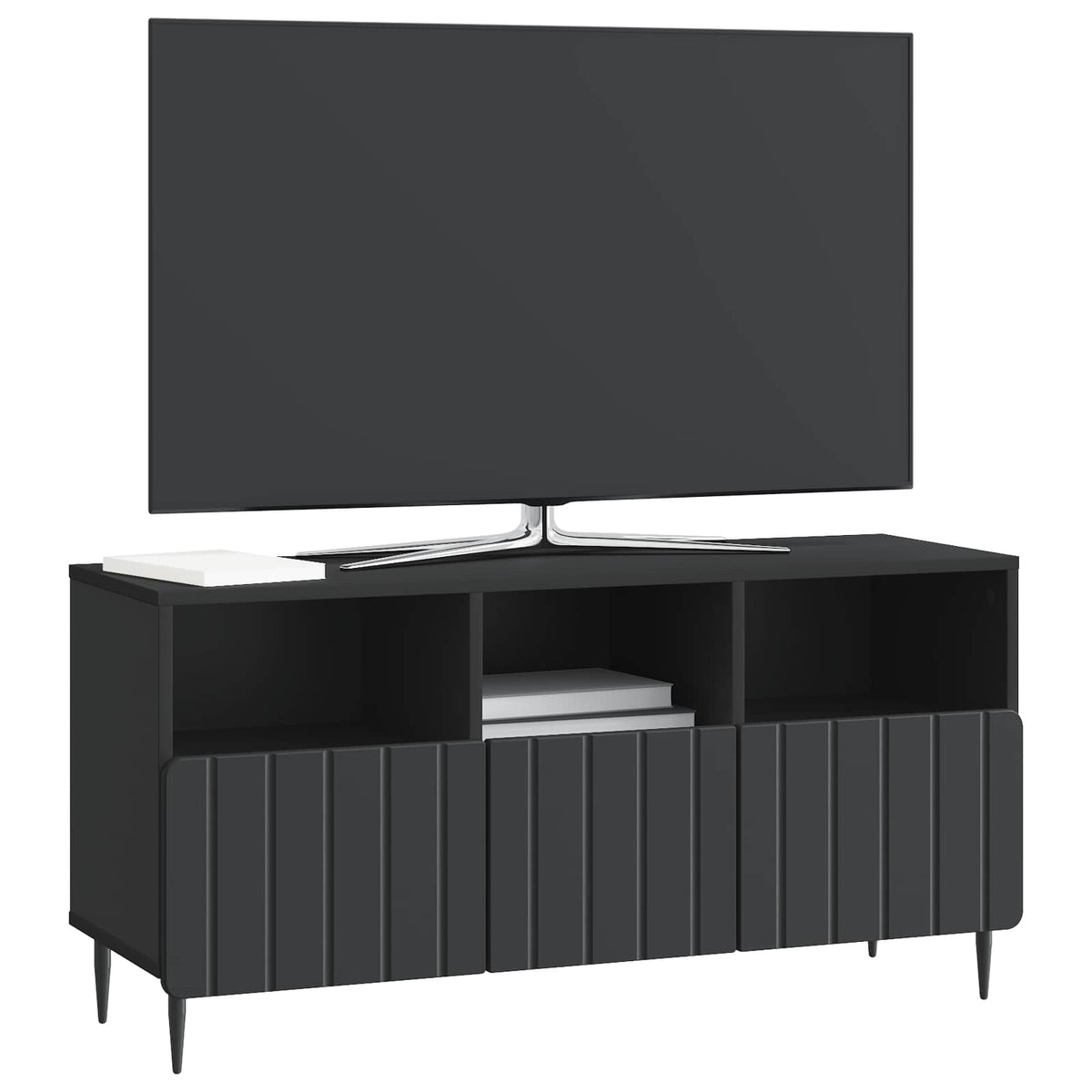vidaXL TV Cabinet with Drawer Black 102 x 34.5 x 50 cm Engineered Wood