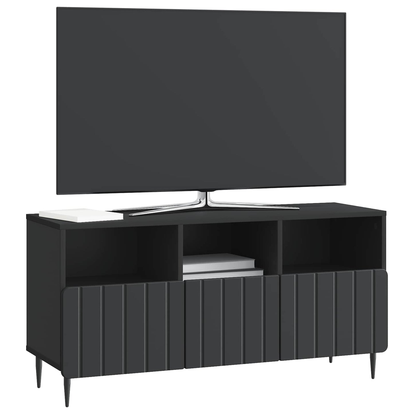 vidaXL TV Cabinet with Drawer Black 102 x 34.5 x 50 cm Engineered Wood