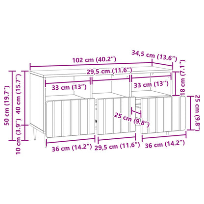 vidaXL TV Cabinet Concrete Grey 102 x 34.5 x 50 cm Engineered Wood