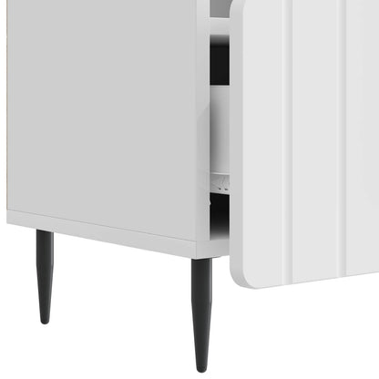 vidaXL TV Cabinet High Gloss White 102 x 34.5 x 50 cm Engineered Wood