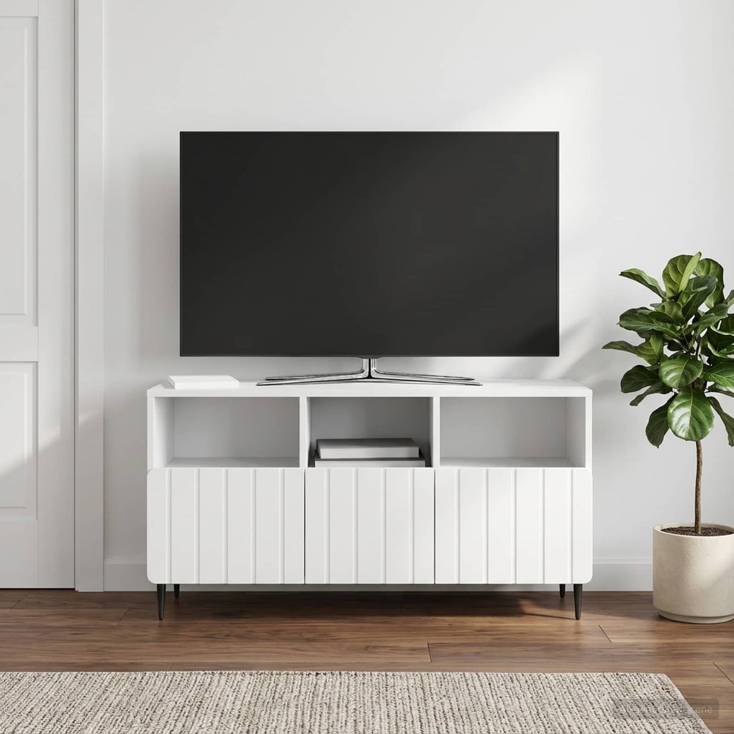 vidaXL TV Cabinet High Gloss White 102 x 34.5 x 50 cm Engineered Wood
