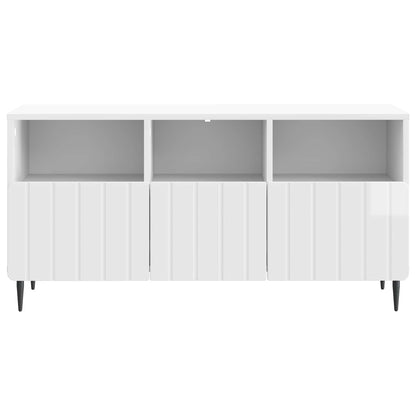vidaXL TV Cabinet High Gloss White 102 x 34.5 x 50 cm Engineered Wood