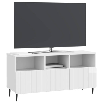 vidaXL TV Cabinet High Gloss White 102 x 34.5 x 50 cm Engineered Wood