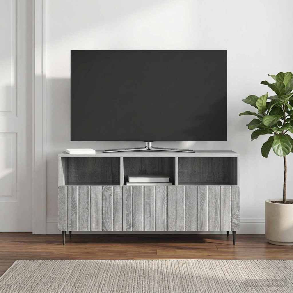 vidaXL TV Cabinet Grey Sonoma 102 x 34.5 x 50 cm Engineered Wood