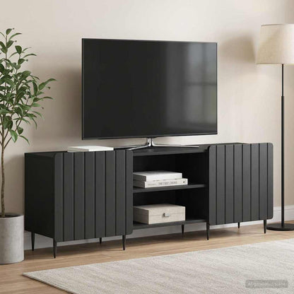 vidaXL TV Cabinet Black 150 x 31 x 52 cm Engineered Wood