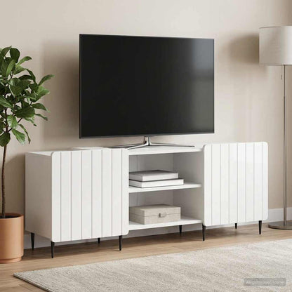 vidaXL TV Cabinet High Gloss White 150 x 31 x 52 cm Engineered Wood