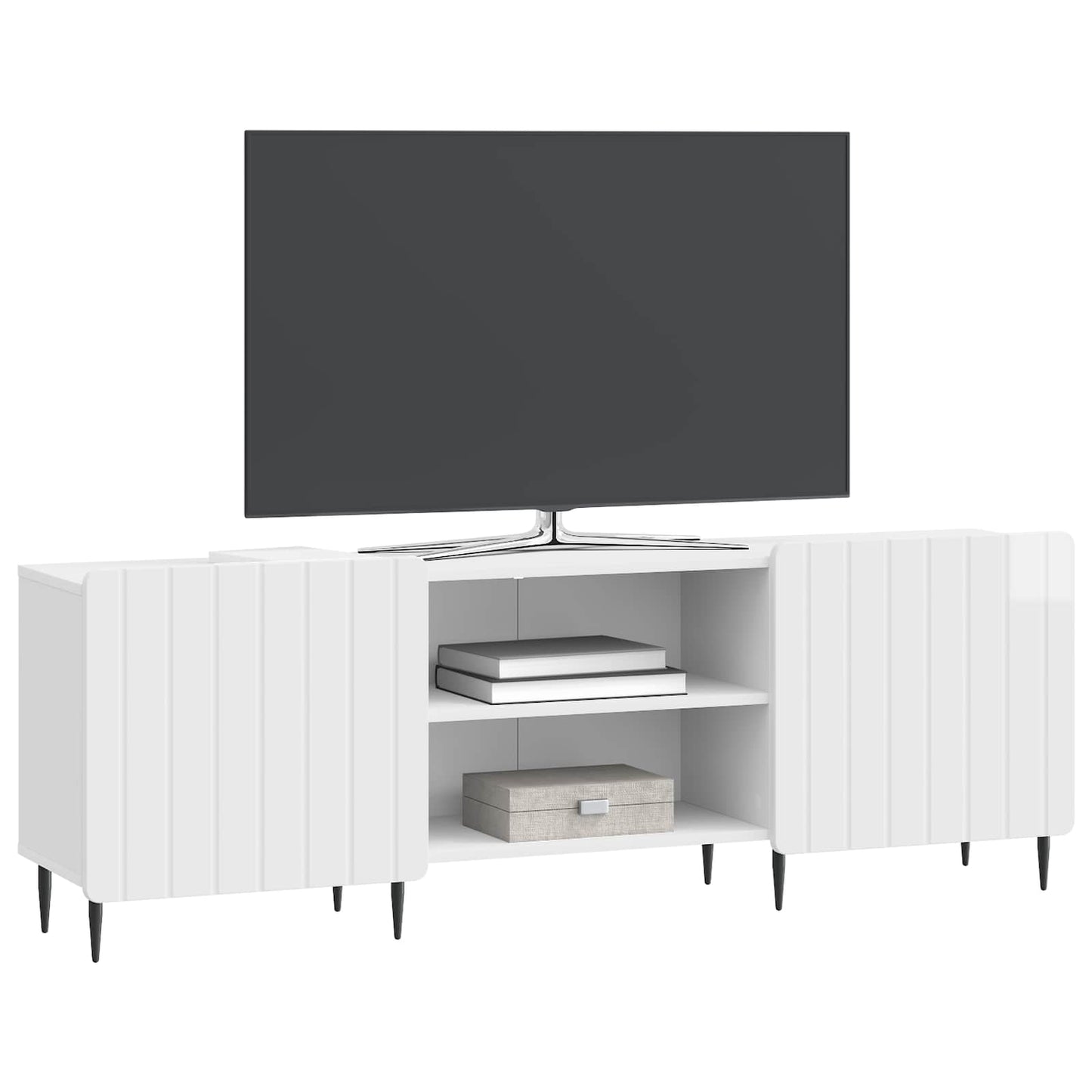 vidaXL TV Cabinet High Gloss White 150 x 31 x 52 cm Engineered Wood