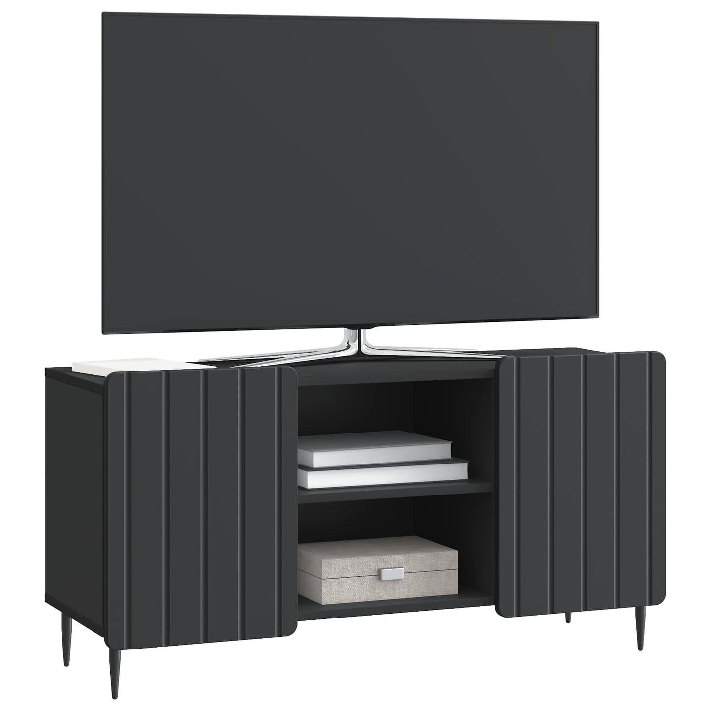 vidaXL TV Cabinet Black 102 x 34.5 x 52 cm Engineered Wood