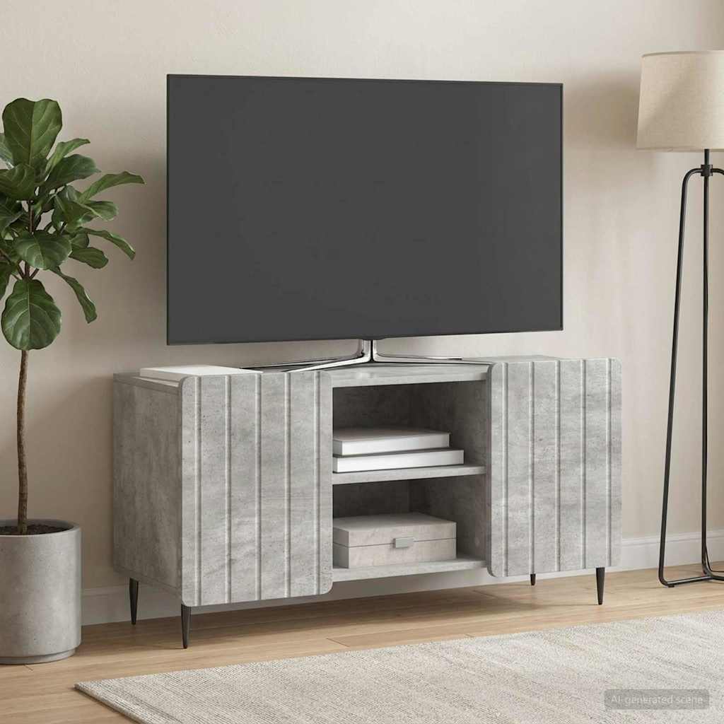 vidaXL TV Cabinet 102 x 34.5 x 52 cm Concrete Grey Engineered Wood