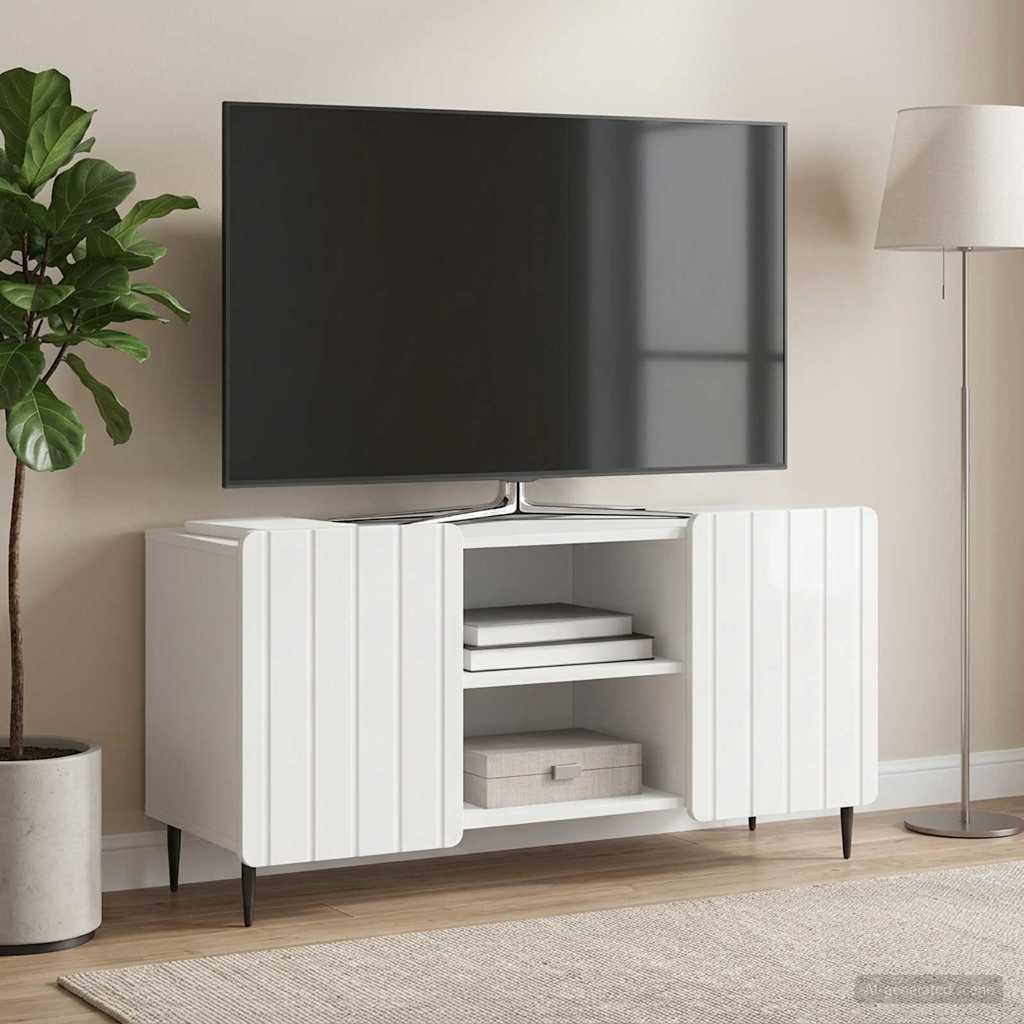 vidaXL TV Cabinet High Gloss White 102 x 34.5 x 52 cm Engineered Wood