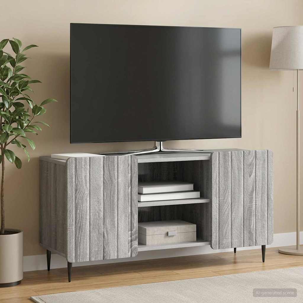 vidaXL TV Cabinet Grey Sonoma 102 x 34.5 x 52 cm Engineered Wood
