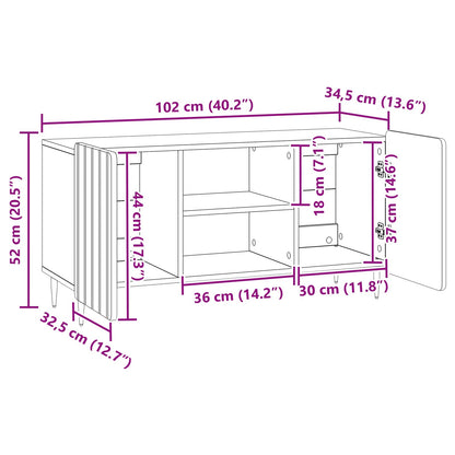 vidaXL TV Cabinet 102 x 34.5 x 52 cm Old Wood Engineered Wood