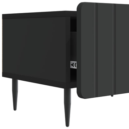 vidaXL TV Cabinet with Drawer Black 147 x 34.5 x 32 cm Engineered Wood