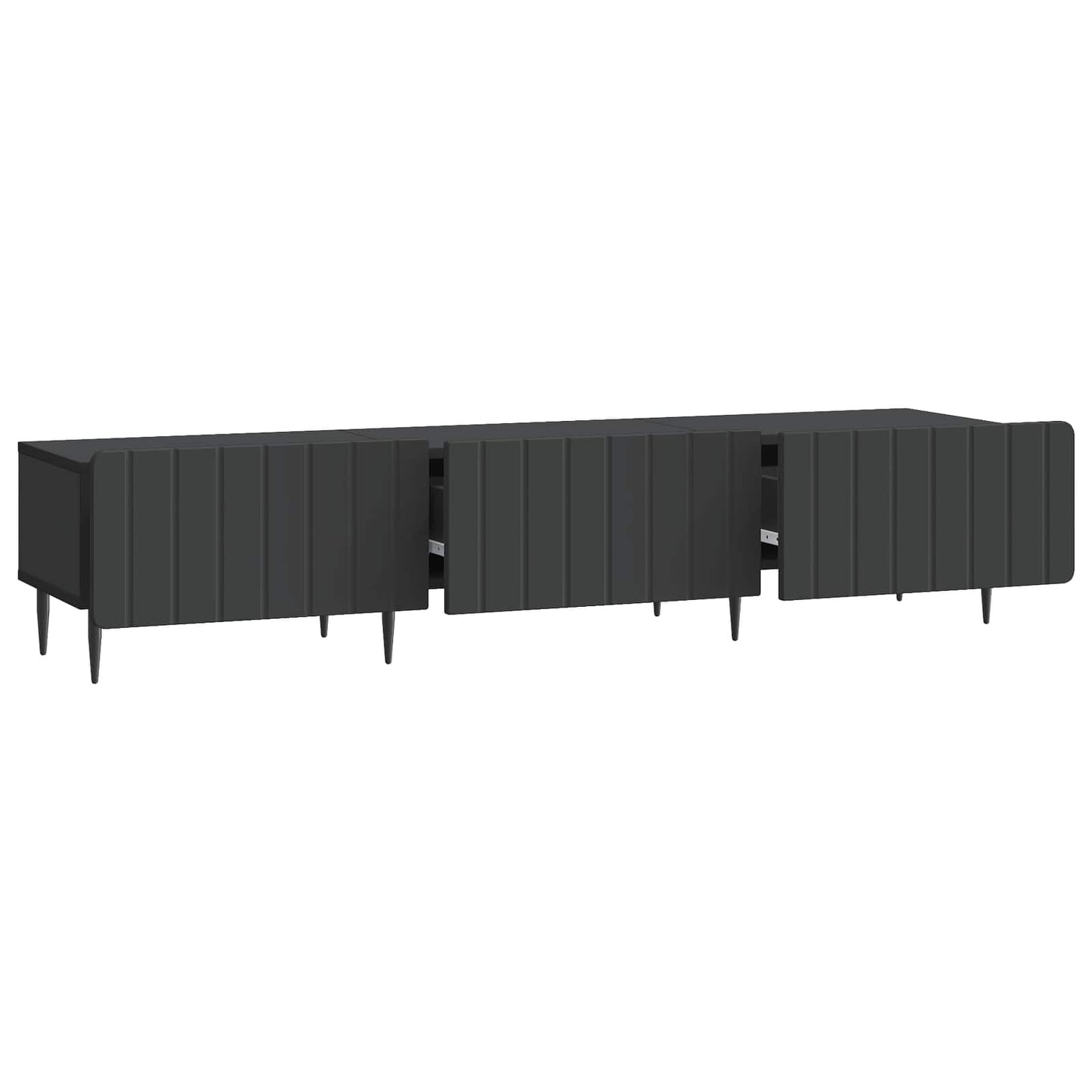 vidaXL TV Cabinet with Drawer Black 147 x 34.5 x 32 cm Engineered Wood